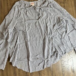 Mossimo Supply Co. Black and White Tie Front Blouse